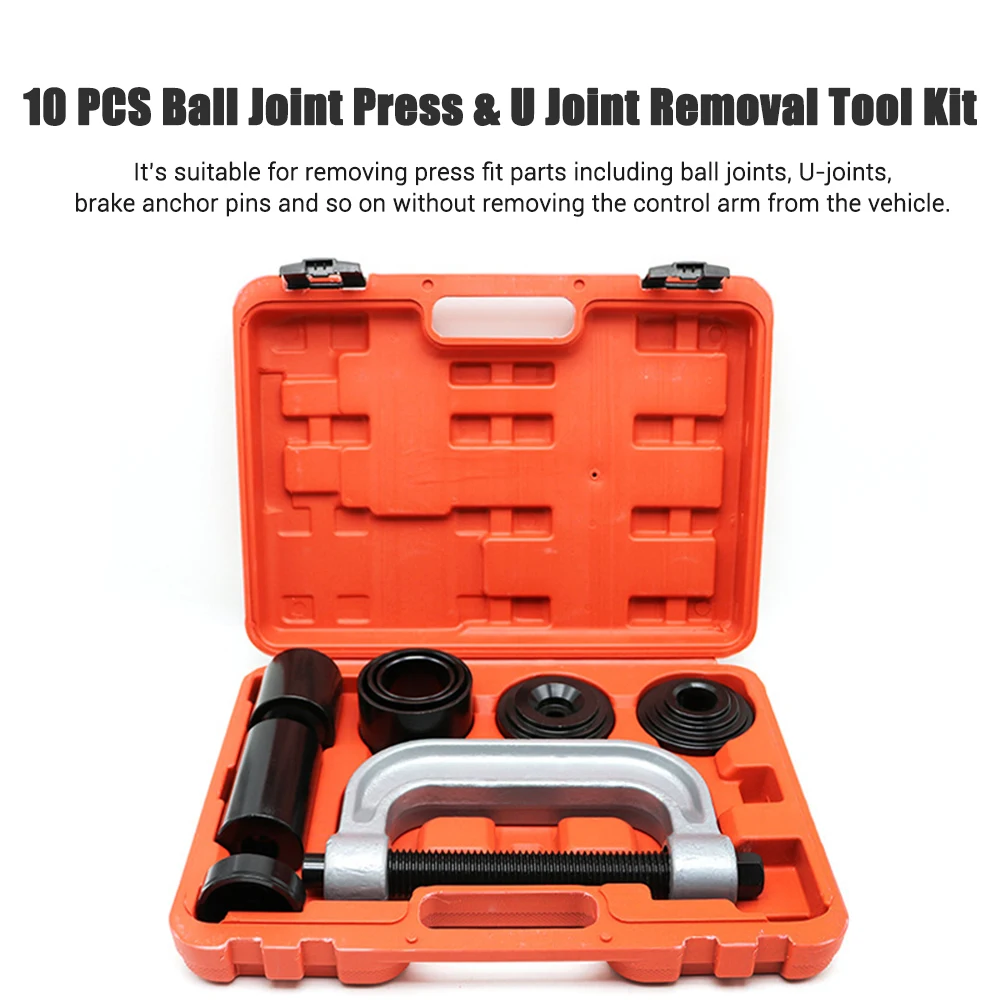 

10 PCS Ball Joint Press U Joint Removal Tool Kit with Adapters Heavy Duty Ball Joint Installer Service Set Car Accessories