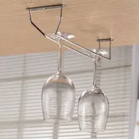 Wine Glass Rack Glass Holder Single And Double Row Wine Glass Rack High Glass Rack Cabinet Wall Hanging Storage Box 2