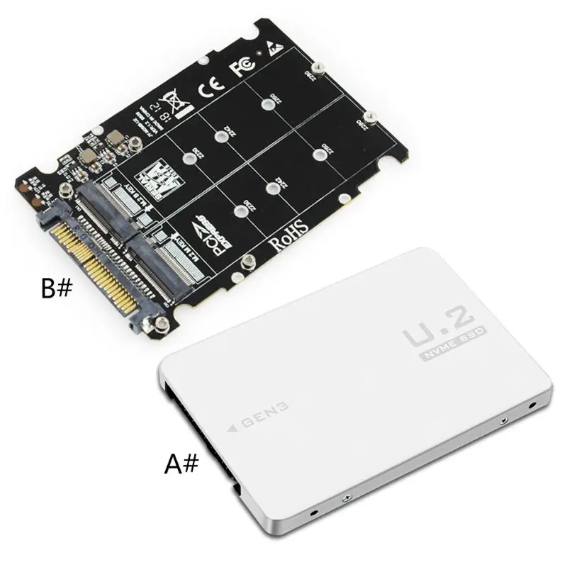 

Адаптер M.2 SSD в U.2, адаптер 2 в 1 M.2 NVMe SATA-Bus NGFF SSD в PCI-e U.2 SFF-8639 PCIe M2, переходник для настольных компьютеров