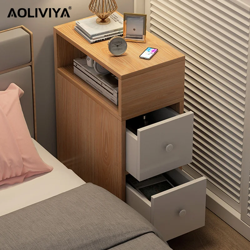 

AOLIVIYA. Bedside Table Narrow Side Simple Modern Storage Cabinet Simple Bedroom Locker Bedside Cabinet Small Cabinet Mini