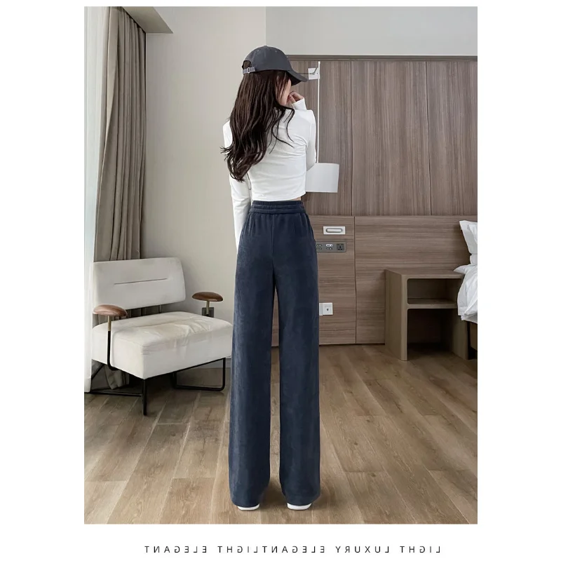 2023 New Wide-leg Pants Women Spring Autumn Narrow Version High Waist Drape Loose Slim Sweatpants Straight Casual Pants