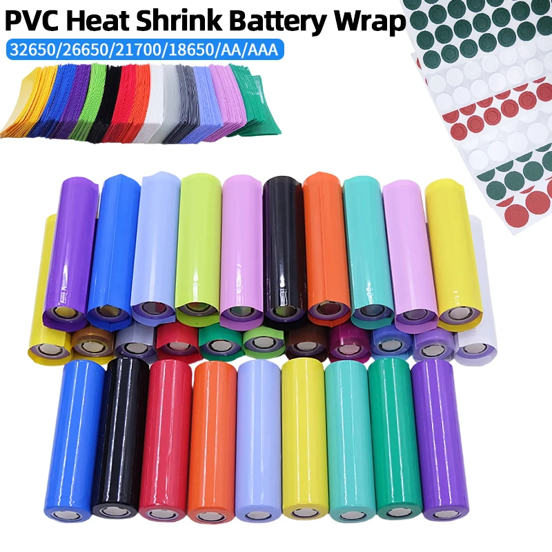 18650/21700/26650/AAA 배터리 랩 PVC 열수축 튜빙 리튬 배터리 절연 가스켓 필름 테이프 수축 튜브 보호