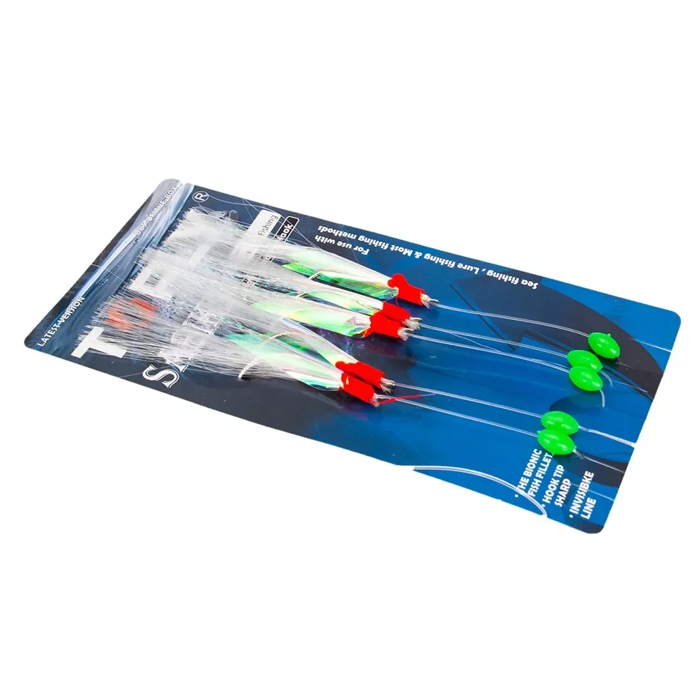 Heißer Verkauf Sabiki Soft Fishing Köder Rigs Köder Jigs Köder Feder köder Hering Köder hochwertige Rigs mit 6 Haken Teilen – Detail 28