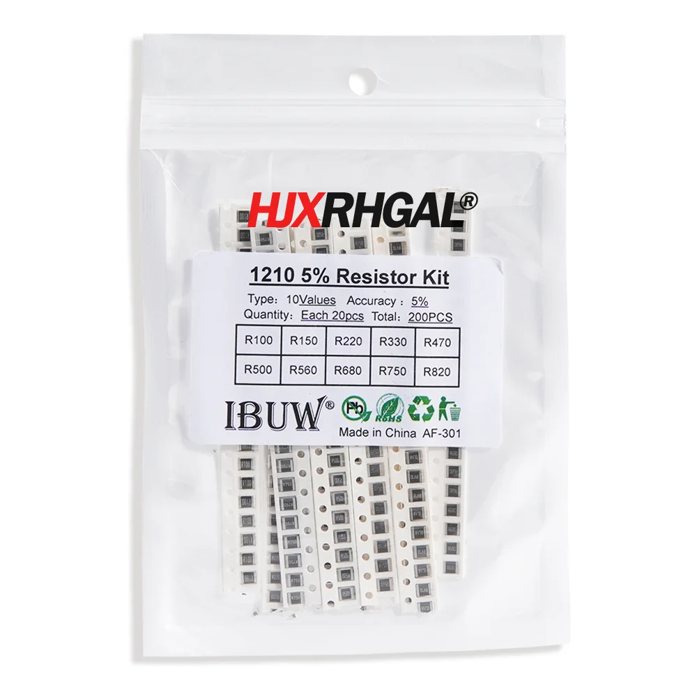 SMD Resistor 4000PCS 0402 SMD Resistor Kit Assorted Kit 10ohm-1M ohm 5% 80valuesX 50PCS=4000PCS Sample 0805 0603 1206 2512 1210