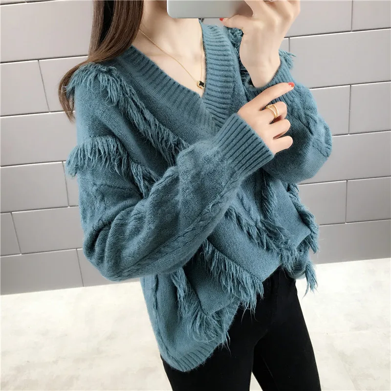 thumbnail image 1 of Suéter de mujer de cuello alto de Navidad estilo coreano igual que los suéteres de celebridades de Internet suéteres dulces femeninos de otoño e invierno de tela, 1 of 5