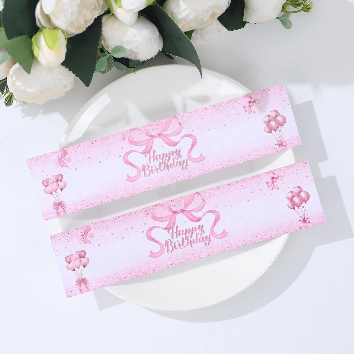 Rosa Schleife Flaschenaufkleber Happy 1st Birthday Party Dekoration Kinder Mädchen Hochzeit Geburtstag Partyzubehör Gefälligkeiten Babyparty Dekor – Detail 10