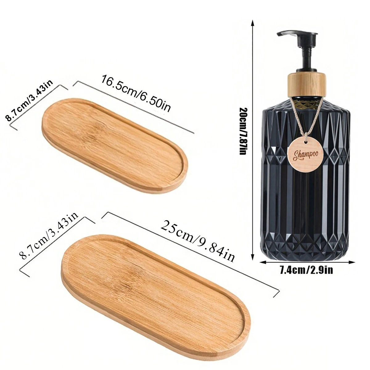 Soap Dispenser Bottle Bathroom Soap Dispenser Bottle Shampoo Conditioner Bamboo Pump Refillable Lotion Shower Container