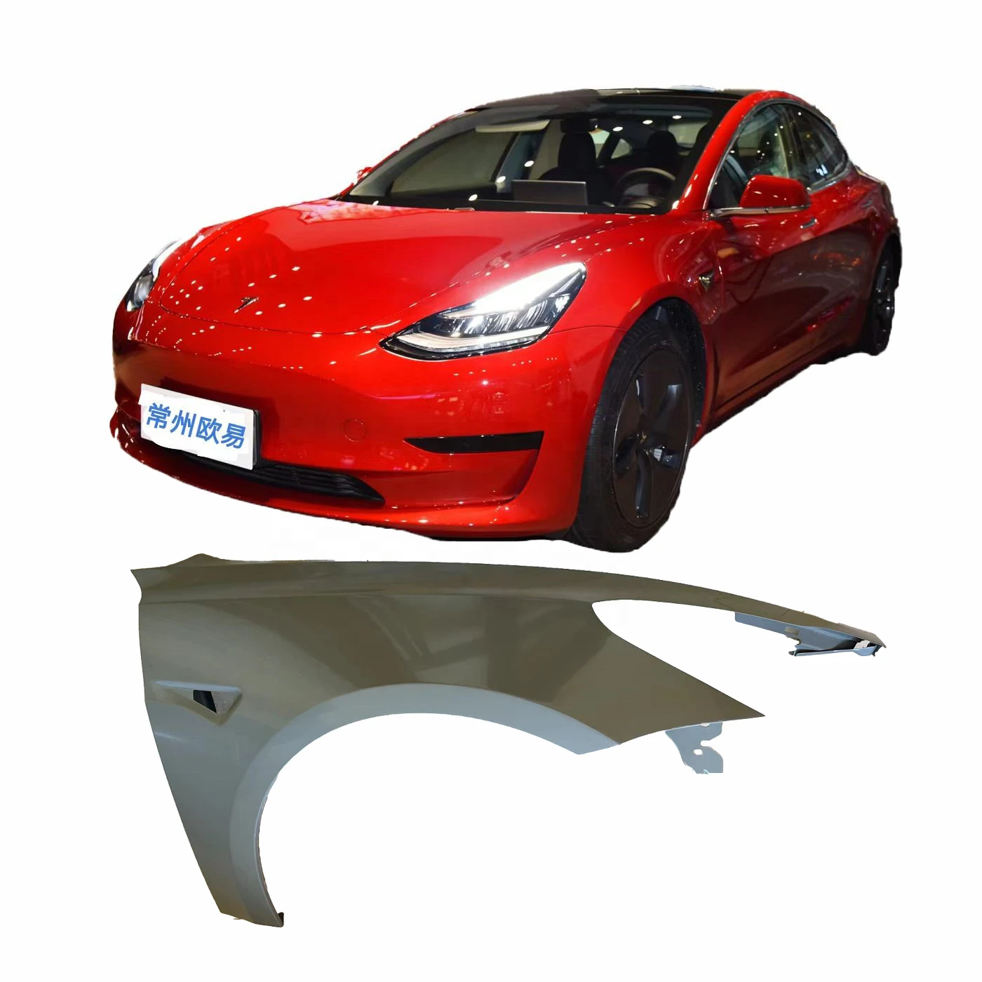 

Auto Parts Front Fender Right For TESLA Model 3 2019-2021 1081400-E0-D