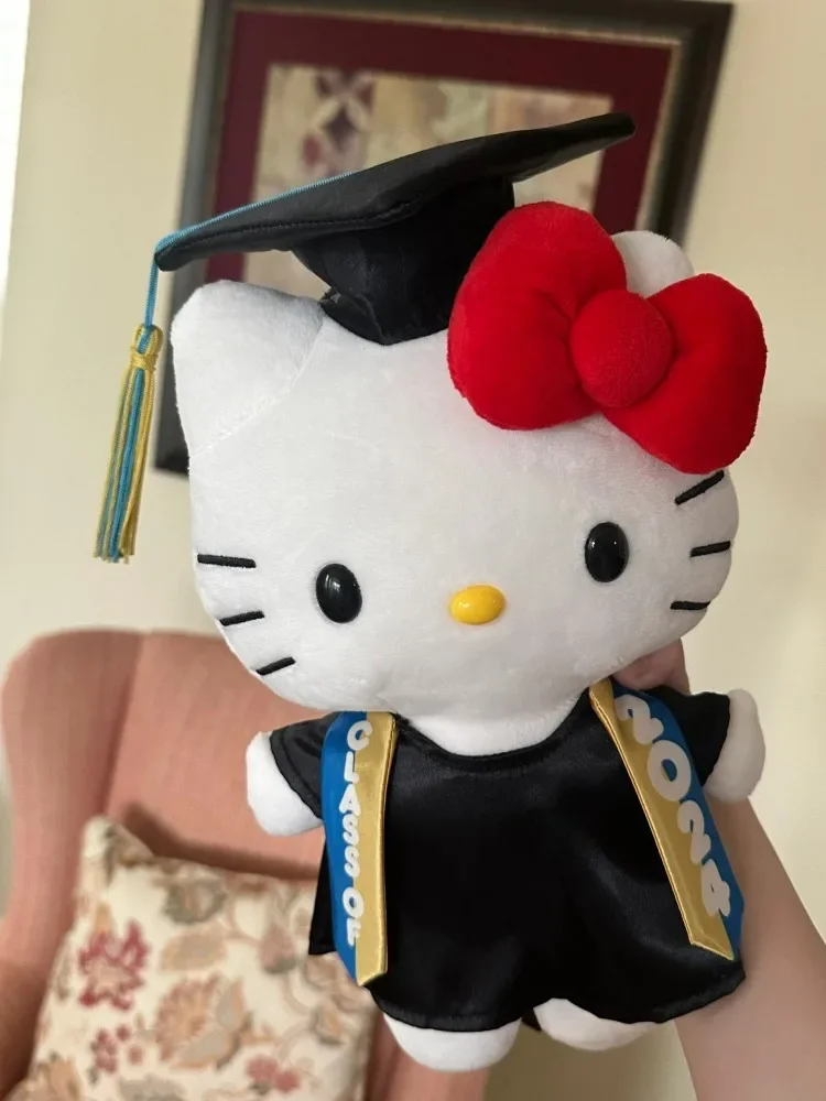 

Sanrio Kt Plush Toy Graduation Season Bachelor Master Hat Anime Peripheral Soft Stufffed Doll Room Plushies Decoration Toys Gift