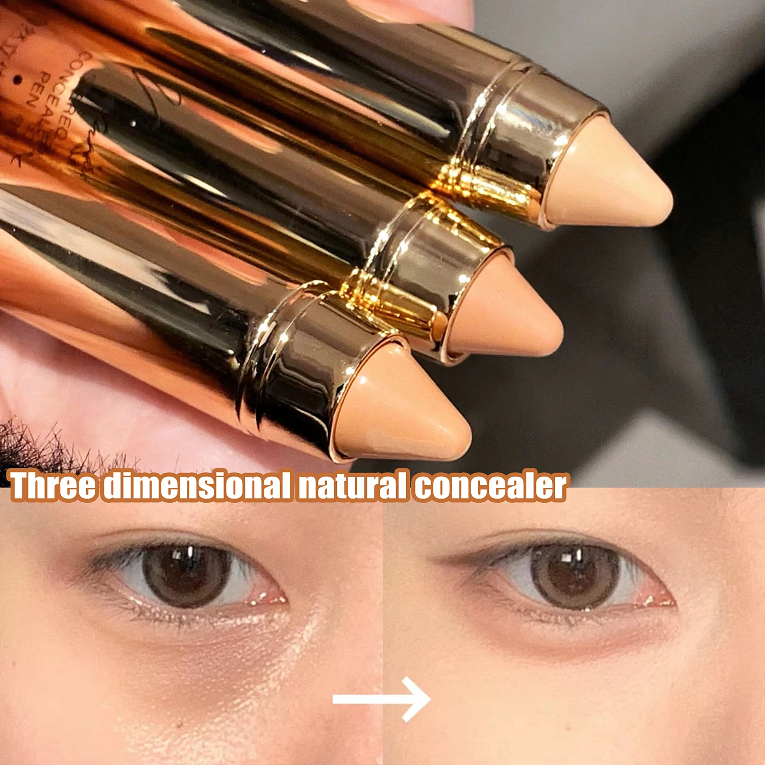 Face Concealer Pen Long Lasting Cover Dark Circles Corrector Contour Concealers Stick High Gloss Brighten Face Cosmetic Makeup 2