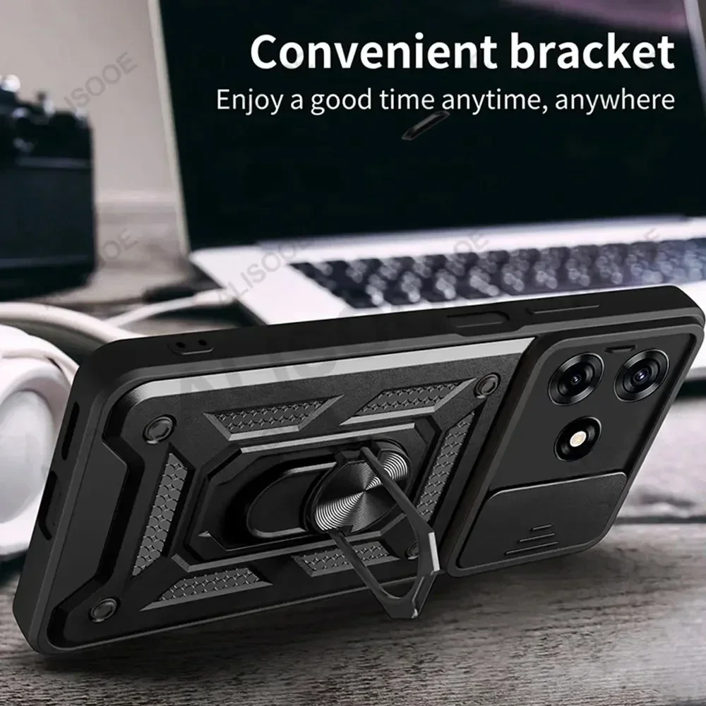 Phone Case Camera Protector Case Slide Camera Funda for ZTE Axon 50 Lite