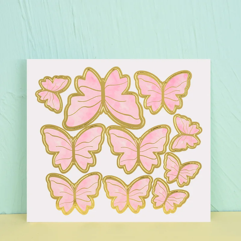 Happy Birthday Butterfly Cake and Cupcake Toppers - Elegant Party and Wedding Decor