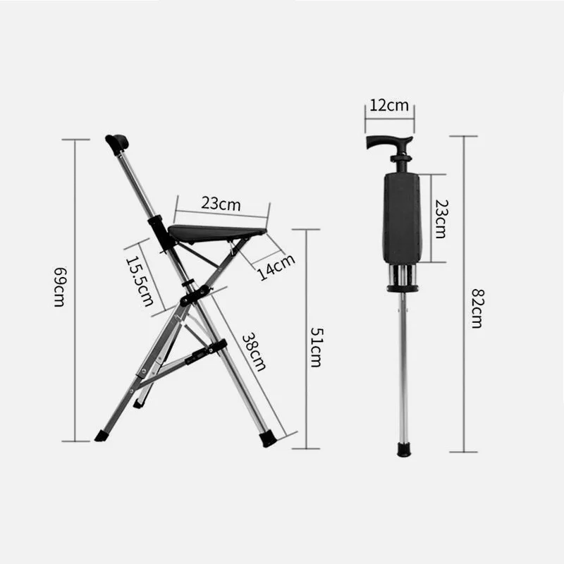 Multifunctional Climbing Stick for the Elderly, Foldable, Ultra-light, Stainless Steel, Travel Crutch, Outdoor Trekking Supplies 6
