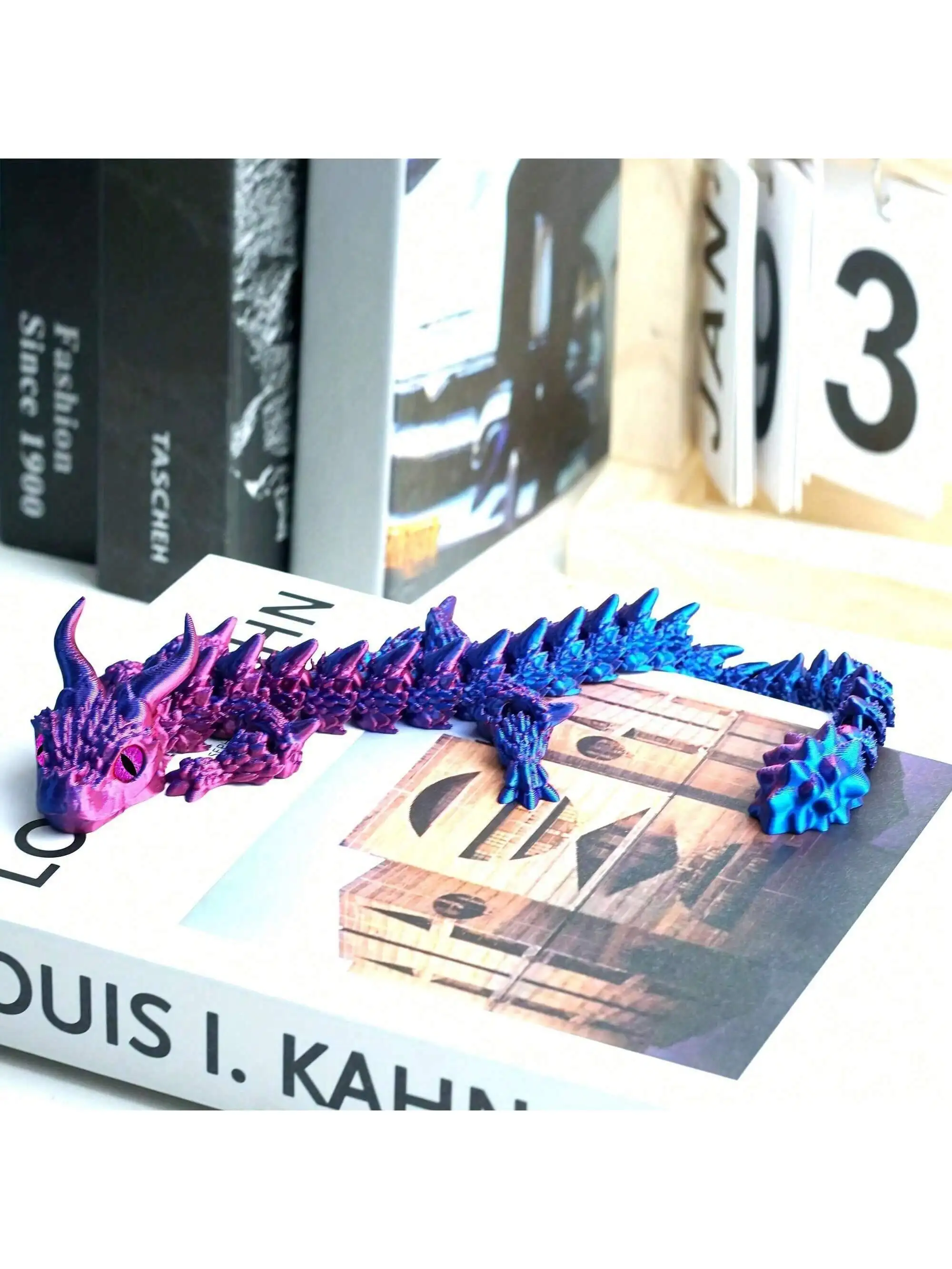 Flexible Joint Dragon Figurine 3D Printed Articulated Desk Decor Home Office Car Collectible Toy
