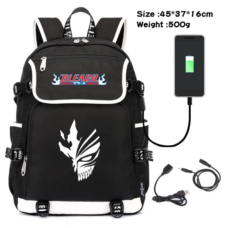 

BLEACH Anime Teenagers School Bag Oxford Laptop Bags Boy Girl School Backpack Large Capacity Travel Bag For Kids