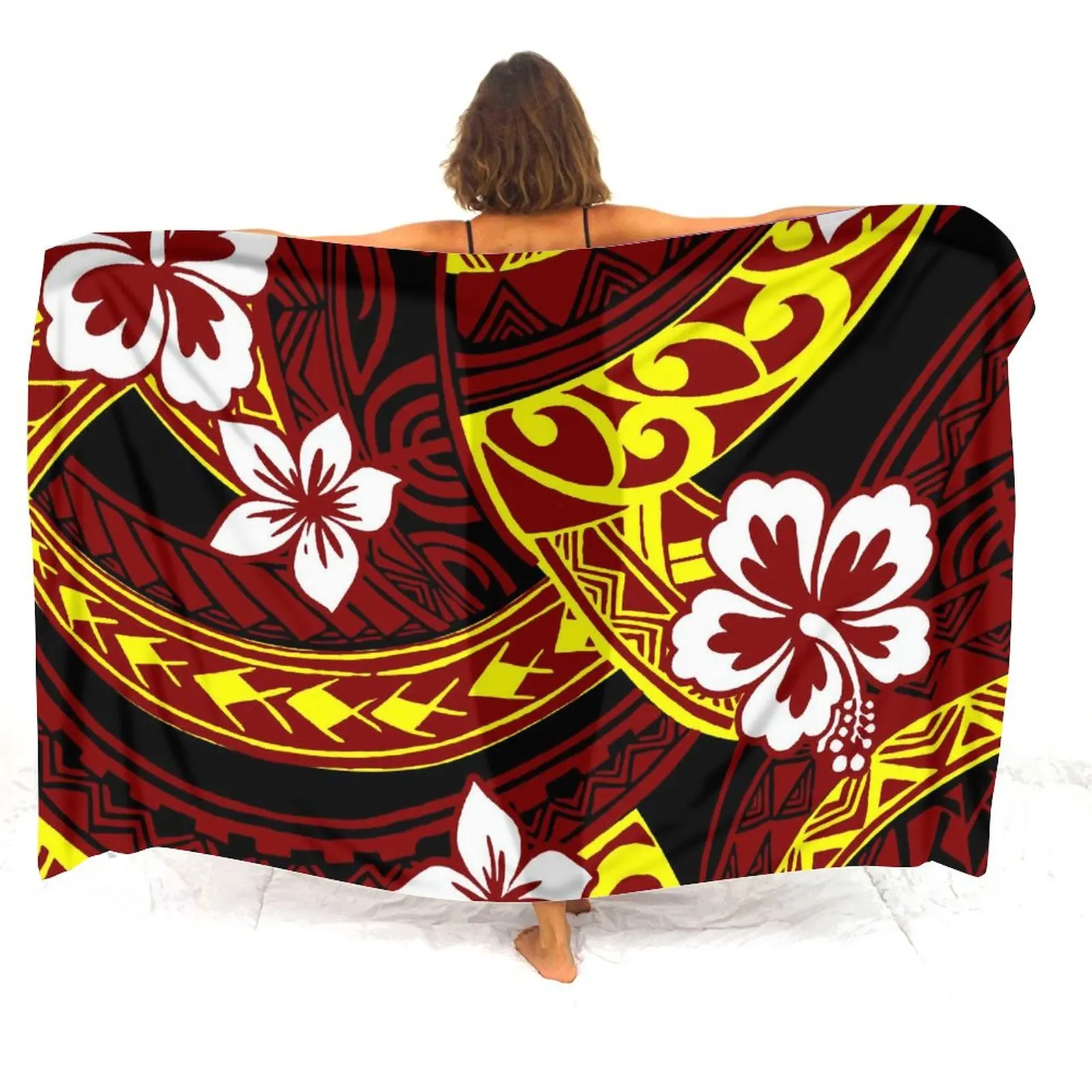 Sarong Personalizzato Polinesiano Estate Hawaiano Beach Resort Bikini Wrap Sarong Cappotto Da Donna Protezione Solare Pareo Party