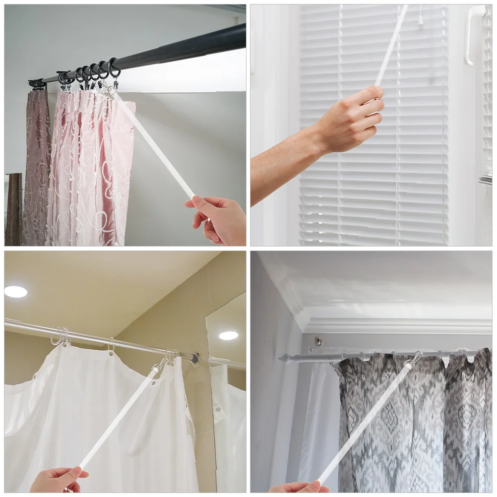 2 Pcs Blind Hook Curtain Decorative Accessories Drapery Opener Window Hooks Pull Rod Acrylic Transparent with Tilt Wand