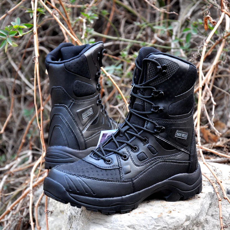 Outdoor Climbing Hiking High Shoes Army Fans Military Training Hunting Camping Antislip Wearproof Tactical Desert Leather Boots