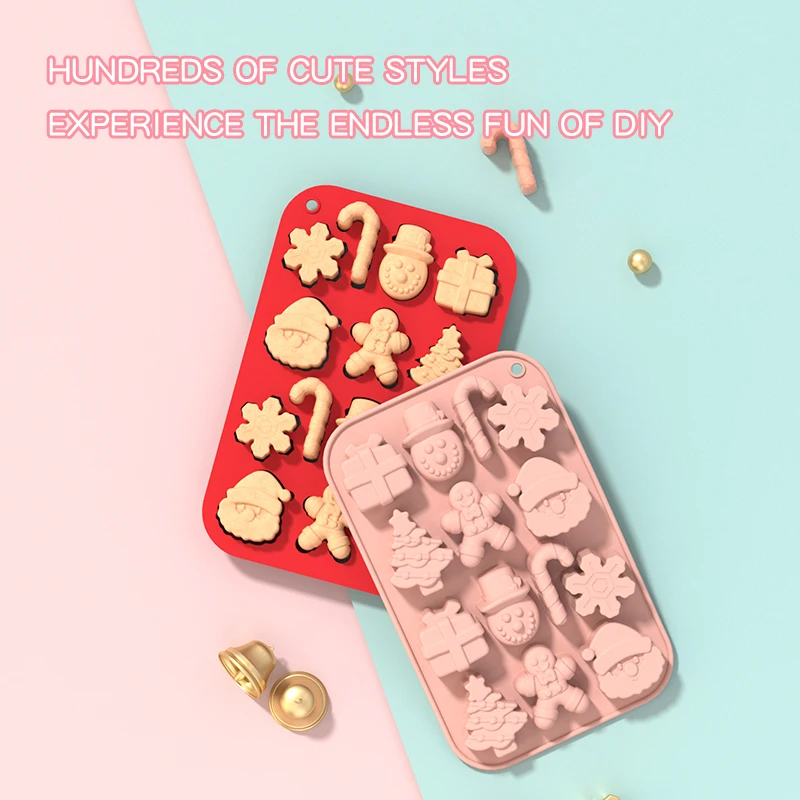 YongHao Christmas Chocolate Mold 3D Silicone Mold Candy Mold