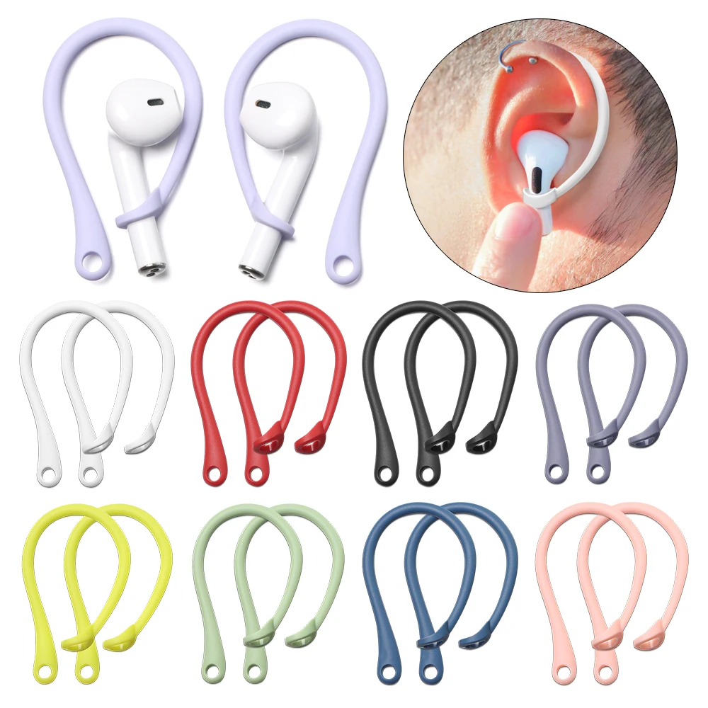1 Pair Silicone Antilost Ear Hook For Apple Airpods 1 2 3 Pro Sports