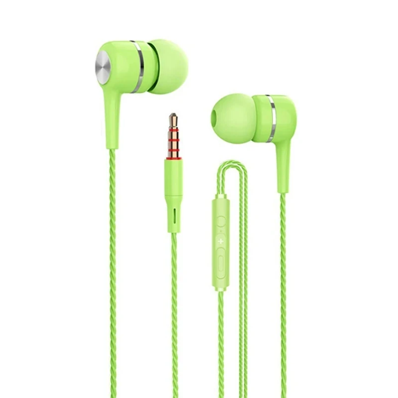 3.5 Wired Headphones 3.5mm Sport Earbuds with Bass Phone Earphones Stereo Headset Mic volume control Music