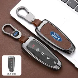 Premium Leather Car Key Cover - Stylish Protection for Ford Vehicles (P - brown keychain)