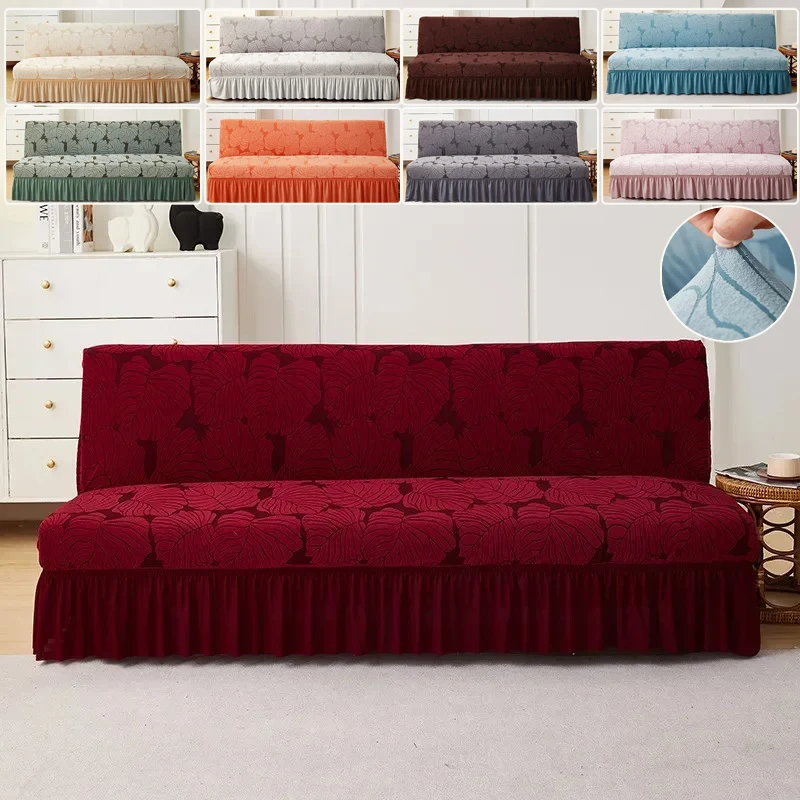 Jacquard Armless Sofa Bed Cover Elastic Cheap Couch Covers for Living ...