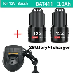 12V Bosch 3000mAh BAT411 Replacement Battery Bosch 12V Battery for BOSCH BAT412A BAT413A D-70745GOP 2607336013 2607336014 PS20-2