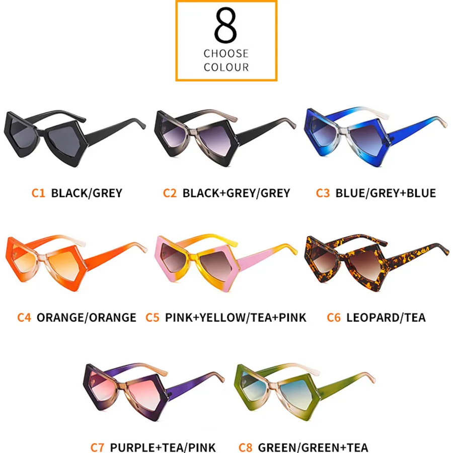 2022 New Fashion Oversized Irregular Square Sunglasses For Women Men Vintage Designer Ladies Sun Glasses Ins Trending_voghion.com