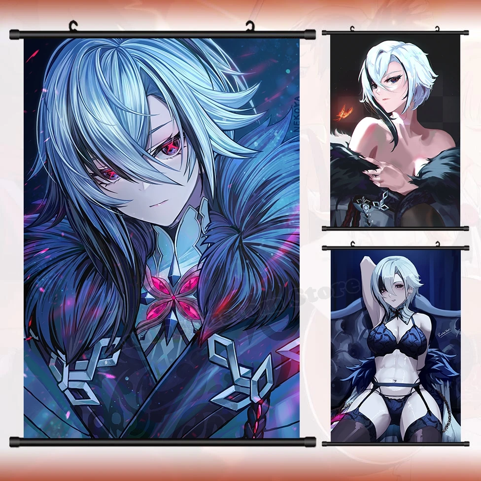 Gioco Anime Arlecchino Knave Hd Wall Scroll Roll Painting Poster Cosplay Hanging Picture Poster Decor Art Gift