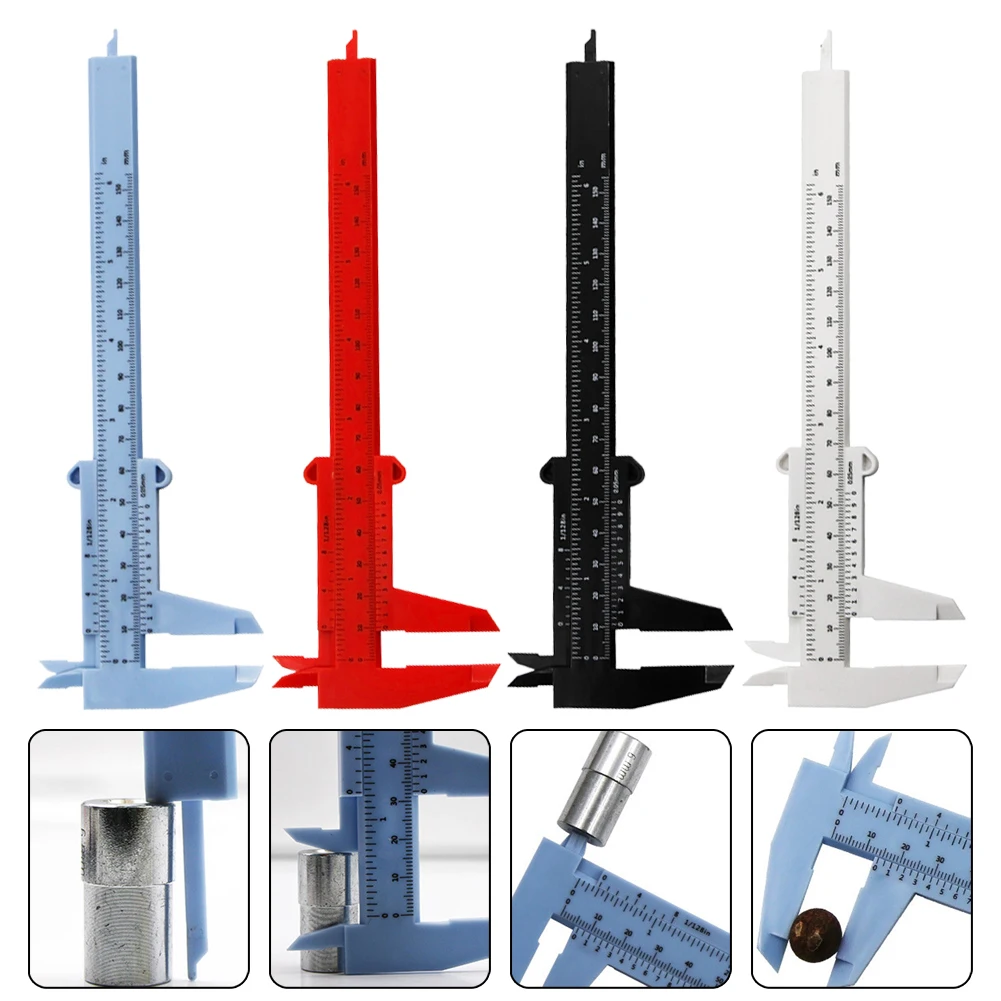 

0-150mm Vernier Calipers Double Rule Scale Plastic Measuring Ruler Inside Diameter Depth Meter Depth Height Hand Measure Tool