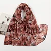 Cotton Linen Scarf for Sun Protection, Floral Print with Soft Touch Scarf, Fashionable and New 4
