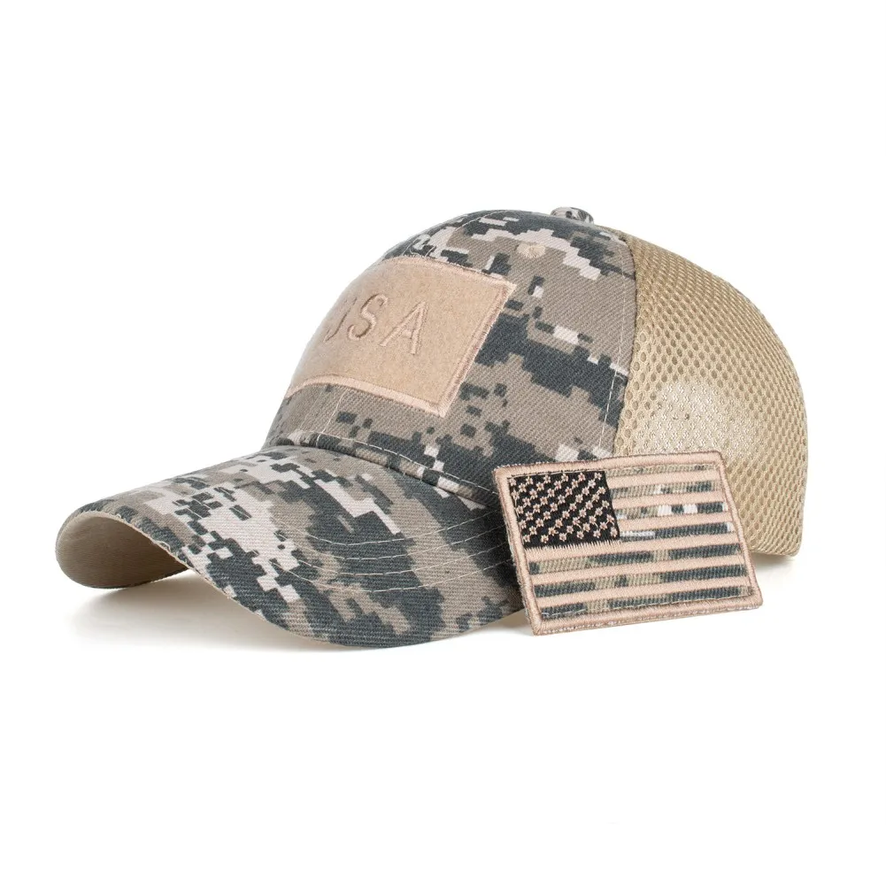 Camouflage Male Baseball Cap Men Flag Caps Outdoor Sports Tactical Dad Hat Casual Hunting Hats