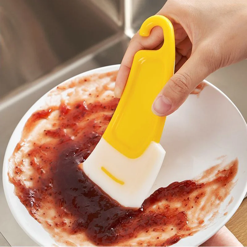 Dish Scraper Pan Scrapers Cleaner Tool Set Kitchen Scrubber Plastic Pot 3  Pack