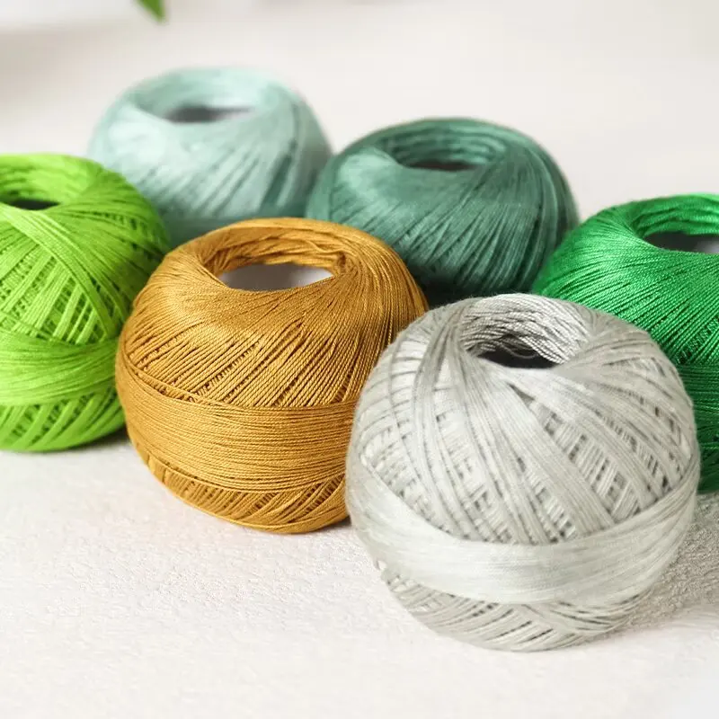 No. 7 Lace Thread Thin Summer Crochet Yarn Bamboo Fiber Linen High Twist Thin Thread Handmade DIY Materials Used for Making Crocheted Summer Thin Hollow Sweater Scarf Shawl Hat Tablecloth Sofa Cover Sandals and Other Clothing Yarn Balls 1 Bag = 300g=6 5