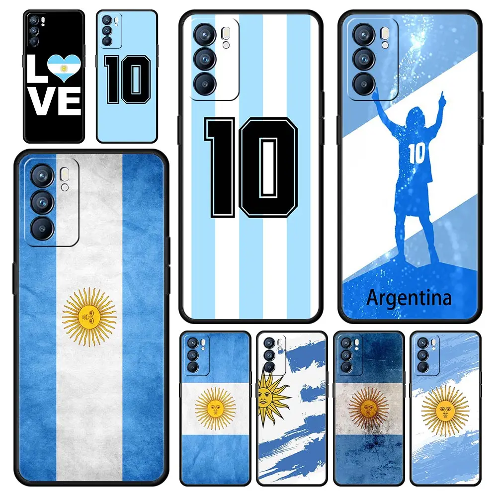 

Argentina Flag Soccer 10 Case For Oppo A54 Reno7 SE Reno6 Pro Plus 5G Find X5 A53 A52 A9 2020 A95 A16 A76 A74 A15 A12 Soft Cover