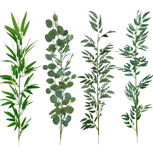 1M Mesterséges Bambuszlevelek Virág Elrendezés Rugó Növény Hosszú Rúd Eukaliptusz Levelek - Image 6