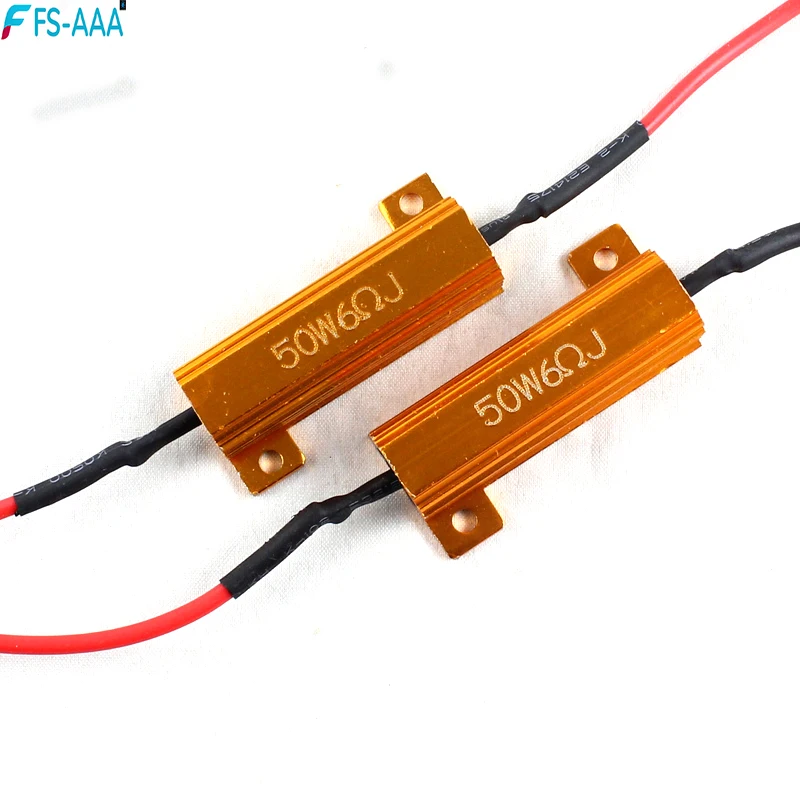 

6pcs 50W H7 H11 6 Ohm Led Load Resistor H1 H3 H4 H7 H8 H11 9005 9006 1156 1157 LED Turning DRL Fog Wiring Canceller Decoder