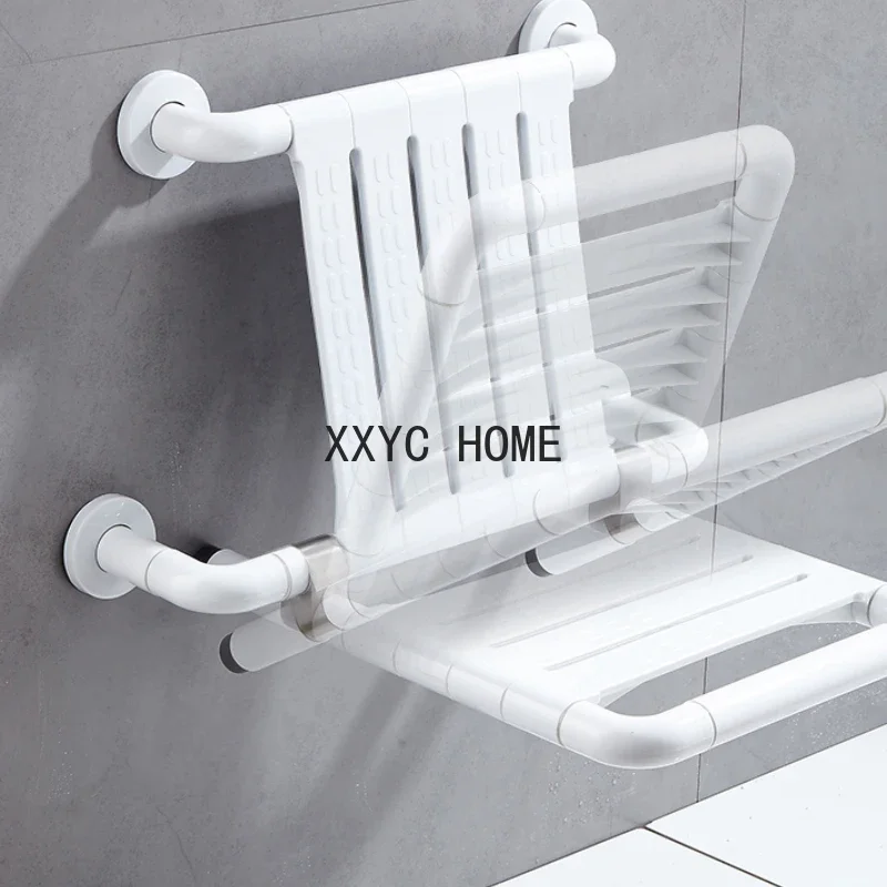 Foldable Disabled Shower Chair Wall Older Adult White Shower Stool Design Auxiliary Banqueta Plegable Bathroom Furnitur