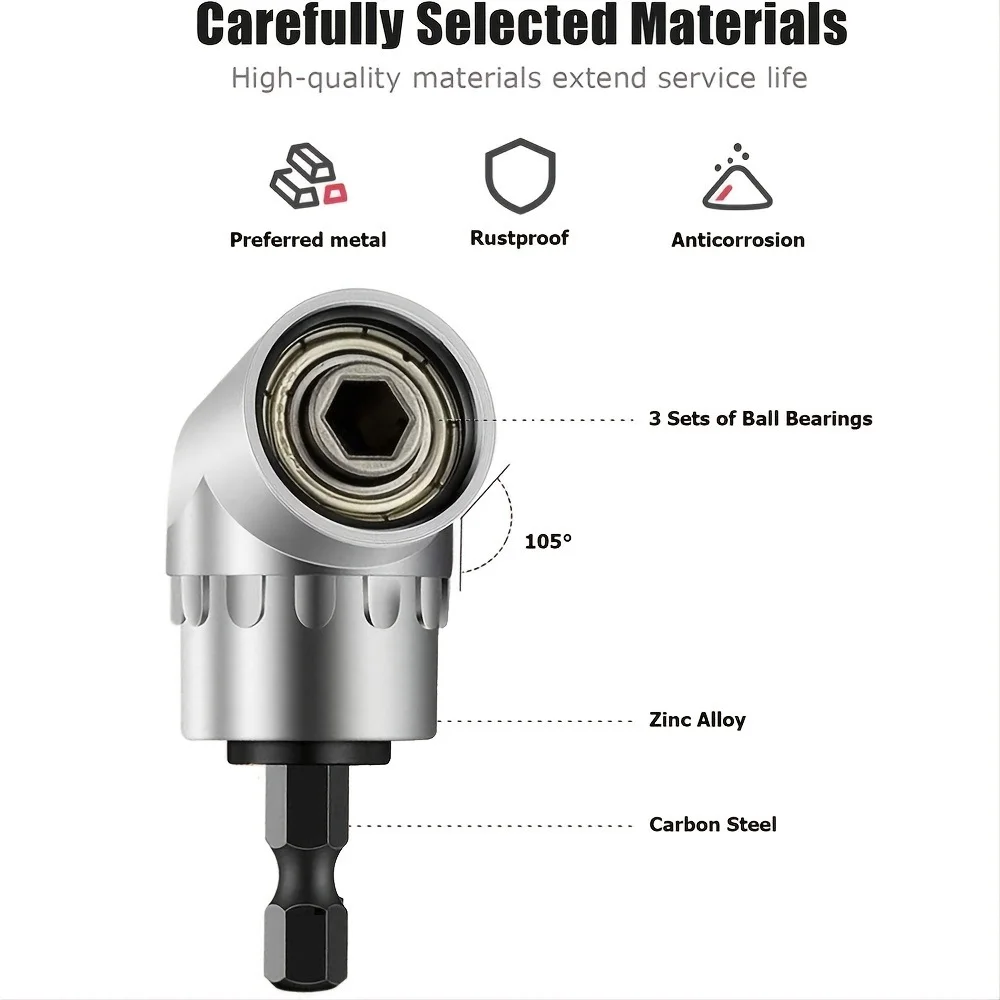 Impact Grade Right Angle Socket Adapter Extension Set