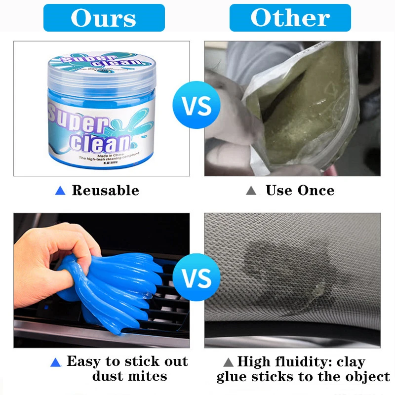 Car Cleaning Gel For Automotive Vent Outlet Removal Detail Putty Universal  Car Steering Wheels Laptop Home Dust Cleane - AliExpress