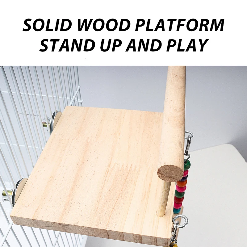 Pet Bird Toy Pet Toys Pet Chew Toys Pet Exercise Toy Pet Teeth Grinding Toy CAWAII KENNEL Pet Bird Swing Toy Wooden Parrot Perch Stand Playstand Chewing Beads Cage Playground for Budgie Birds