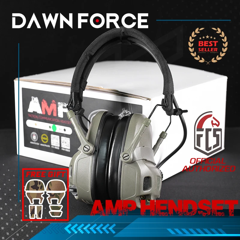 2023 Full Digital Dual DPS FCS-Tactical FMA AMP Tactical Headset Communication with V20/V60 PTT Military Accessory