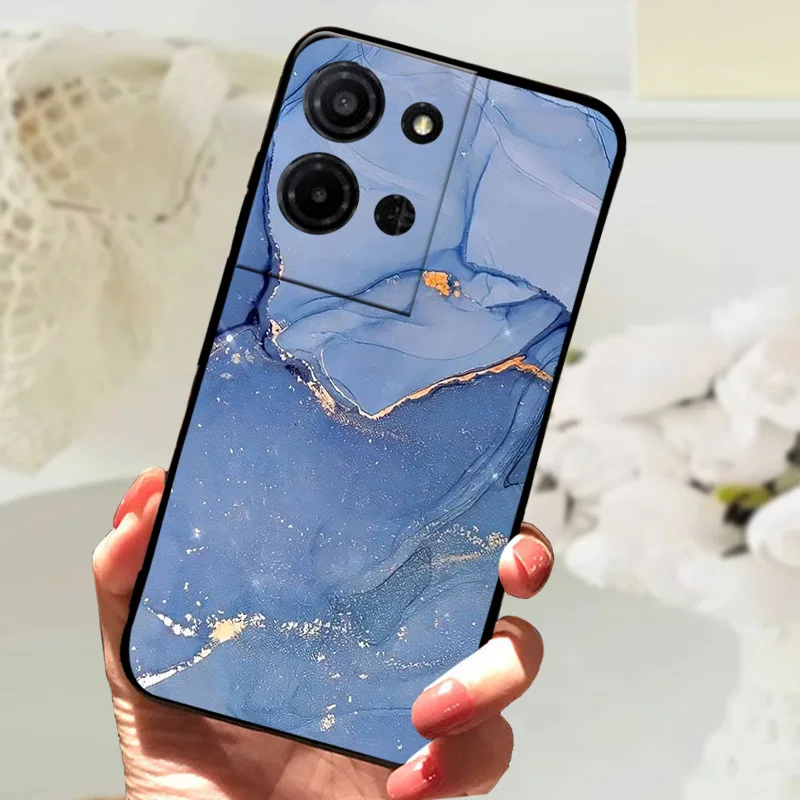 Marble Printed Shockproof TPU Matte Phone Case - Soft Protective Back Bumper Cover