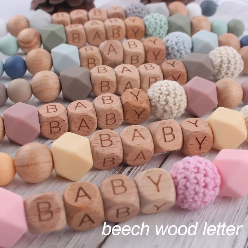 Pacifier clip Personalized Name Baby Pacifier Clips Chains Silicone Beads Teethers Dummy Nipple Holder Clip Newborn Teething Toys Accessories