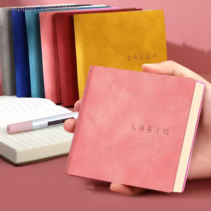 창의적인 휴대용 사각형 노트북 및 일기장 미니 메모장, 일기장 그리드 빈 필기 용지, 학교 사무용품