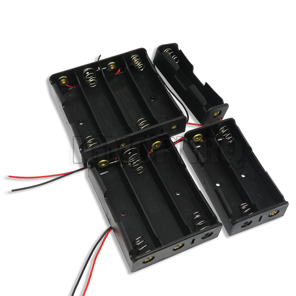 18650 Battery Box With Wire Lead DIY Plastic Storage Case 1 2 3 4 AA 18650 Power Bank Cases Battery Holder Container 1X 2X 3X 4X