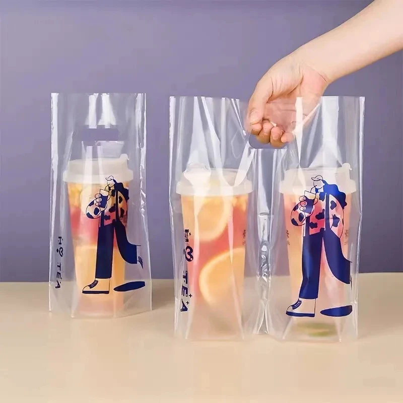 휴대용 일회용 음료 포장 가방, 우유 차 컵, 커피 테이크아웃 포장, 투명 싱글 컵, 더블 컵 포장