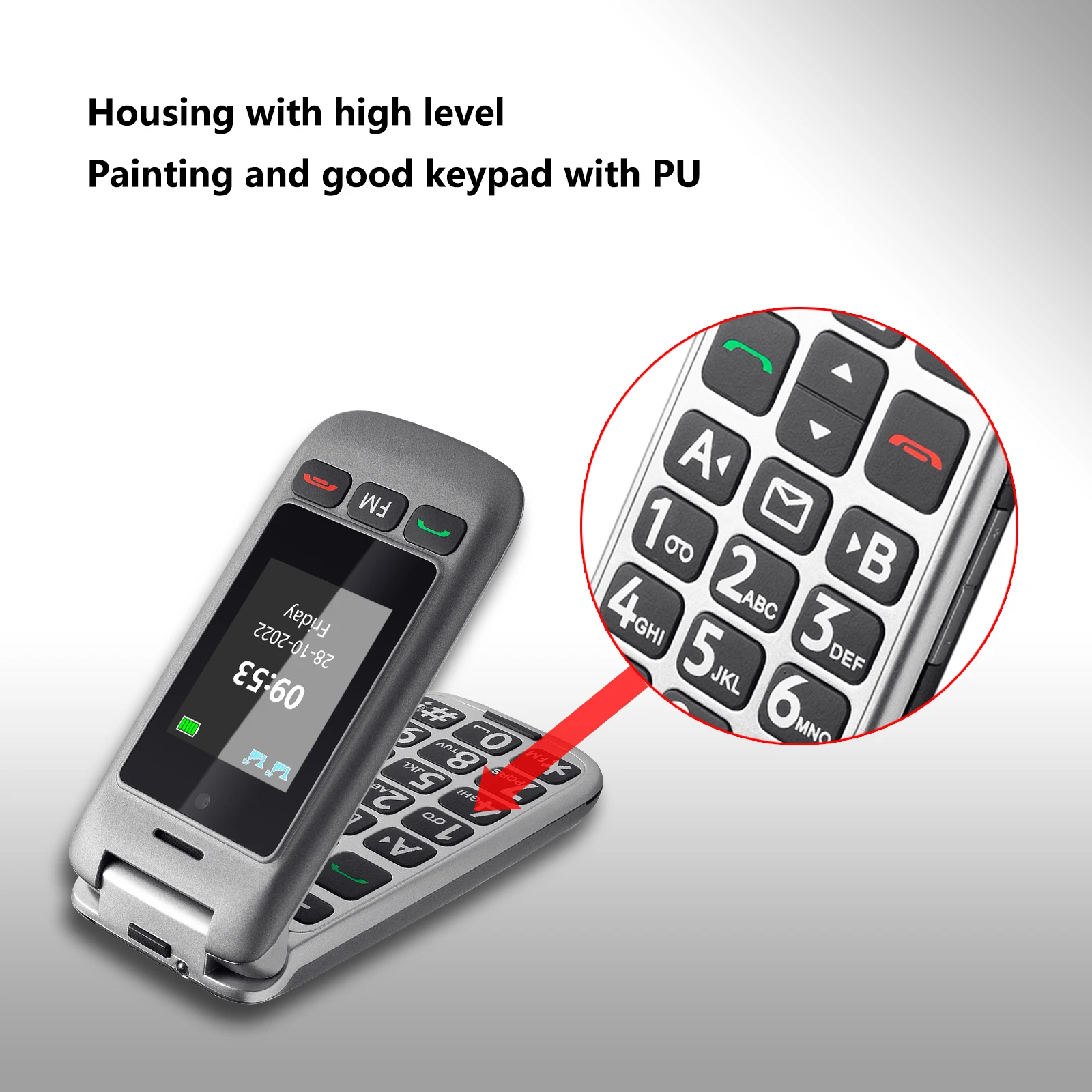 Artfone G6 LTE 4G Flip Senior Mobile Phone Big Keypad For Elderly Single Sim Celulares FM SOS Cellphones With Charging Dock 6