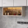 Nordic Glass Wall Mounted Kitchen Cabinets Creative Kitchen Furniture Aluminum Alloy Storage Cabinet Home Bedroom Display Locker 1